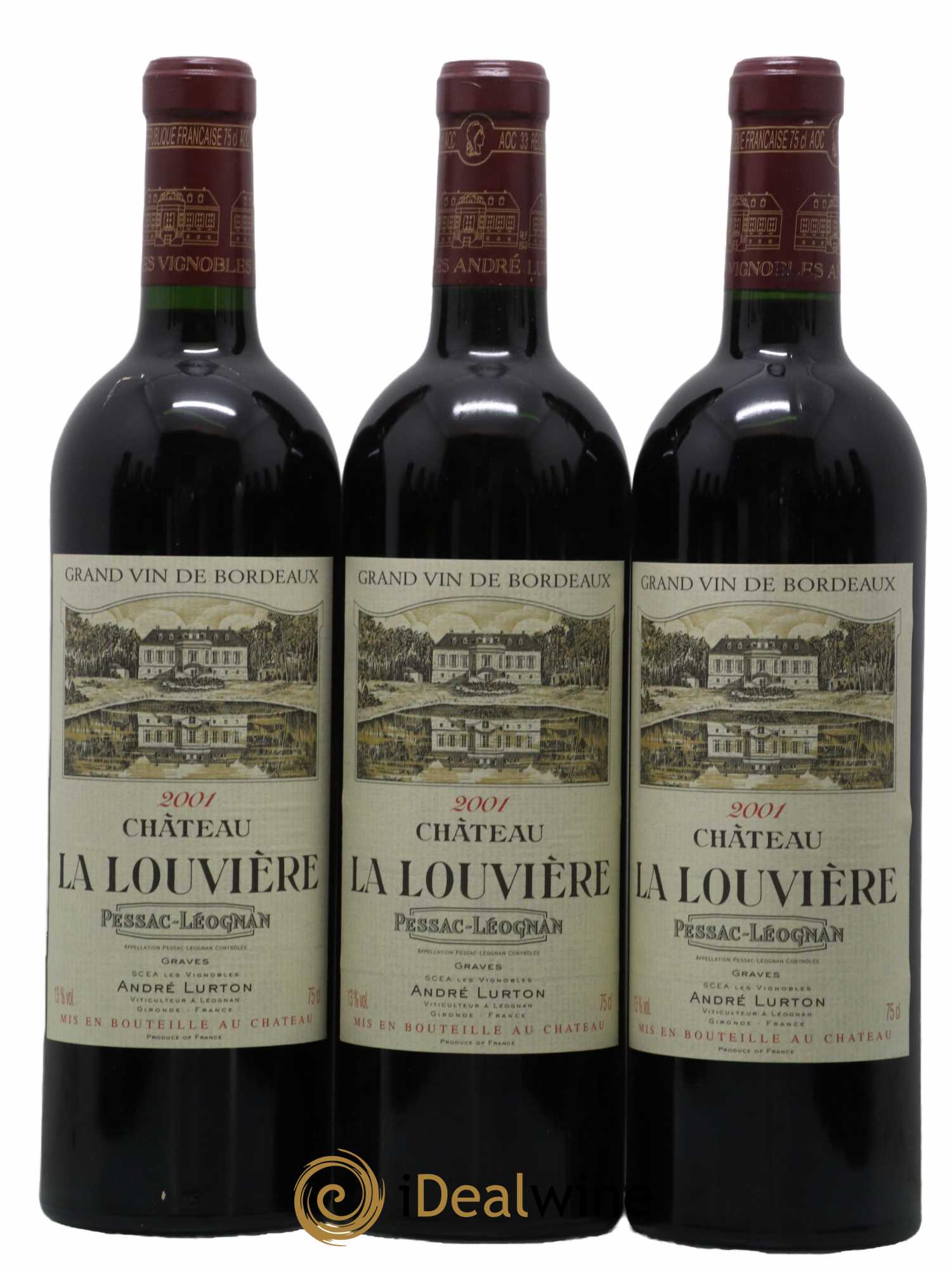 Château la Louvière  2001 - Lot de 12 Bouteilles