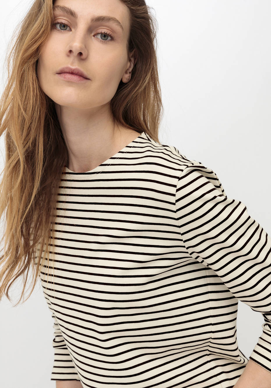 Langarm-Ringelshirt aus reiner Bio-Baumwolle