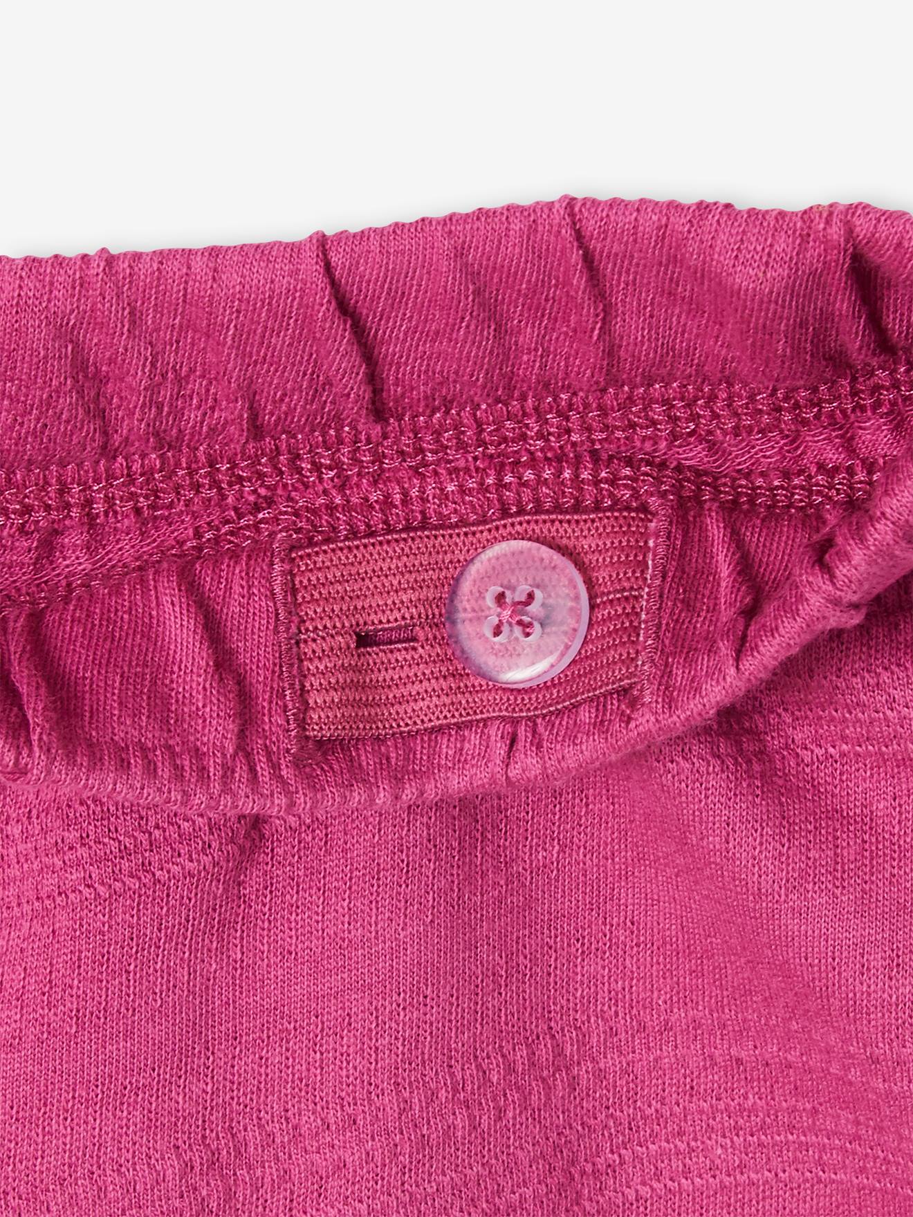 Ensemble top volanté et short en maille fantaisie fille pivoine