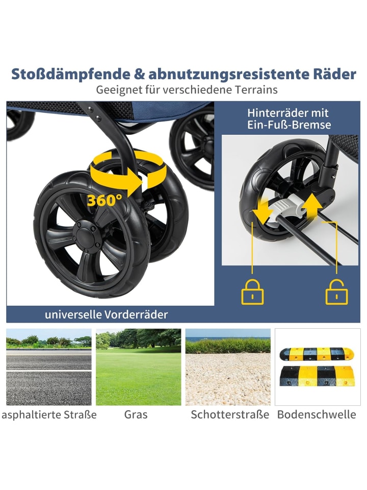 COSTWAY Hundebuggy klappbar in Blau günstig kaufen onesize