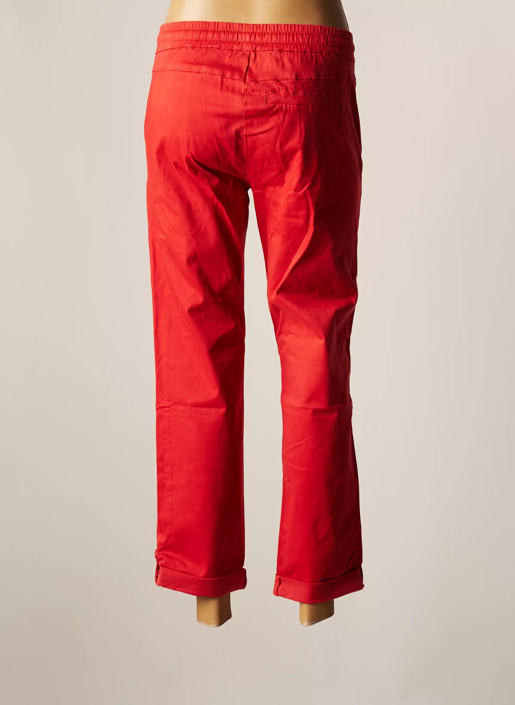 Cream Pantalons Droits Femme couleur orange