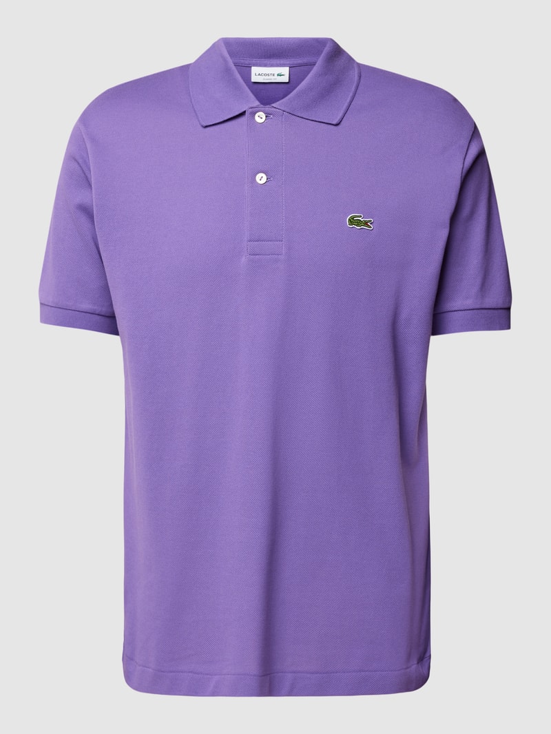 Poloshirt mit Logo-Stitching in lila