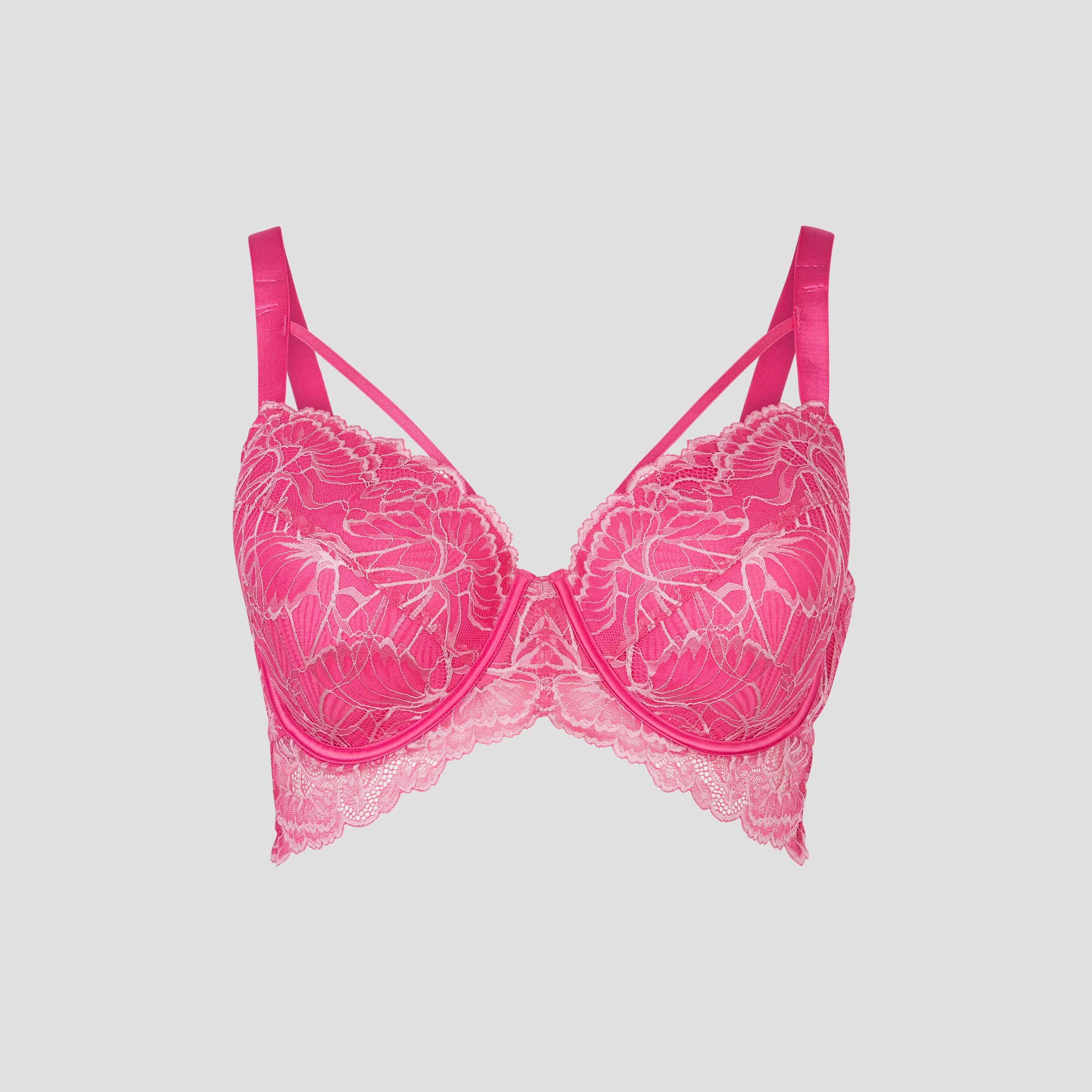 Soutien-gorge emboîtant dentelle rose fushia femme grande taille | La Halle