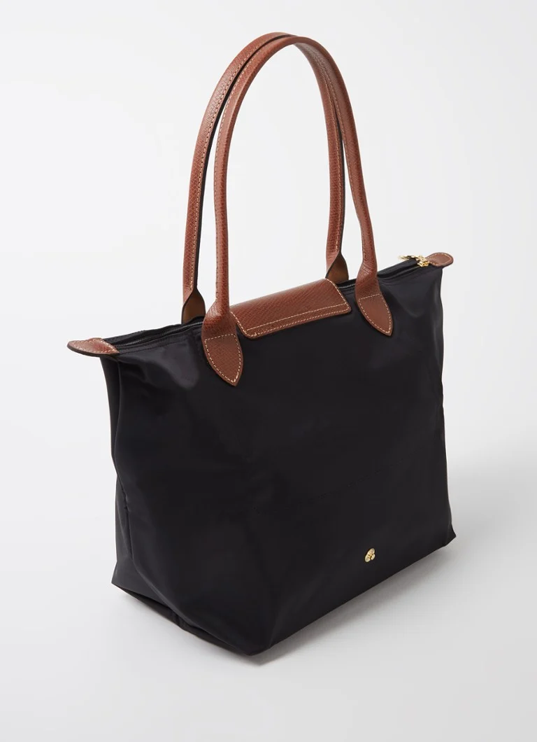 Longchamp Le Pliage olkalaukku M nahkayksityiskohdilla