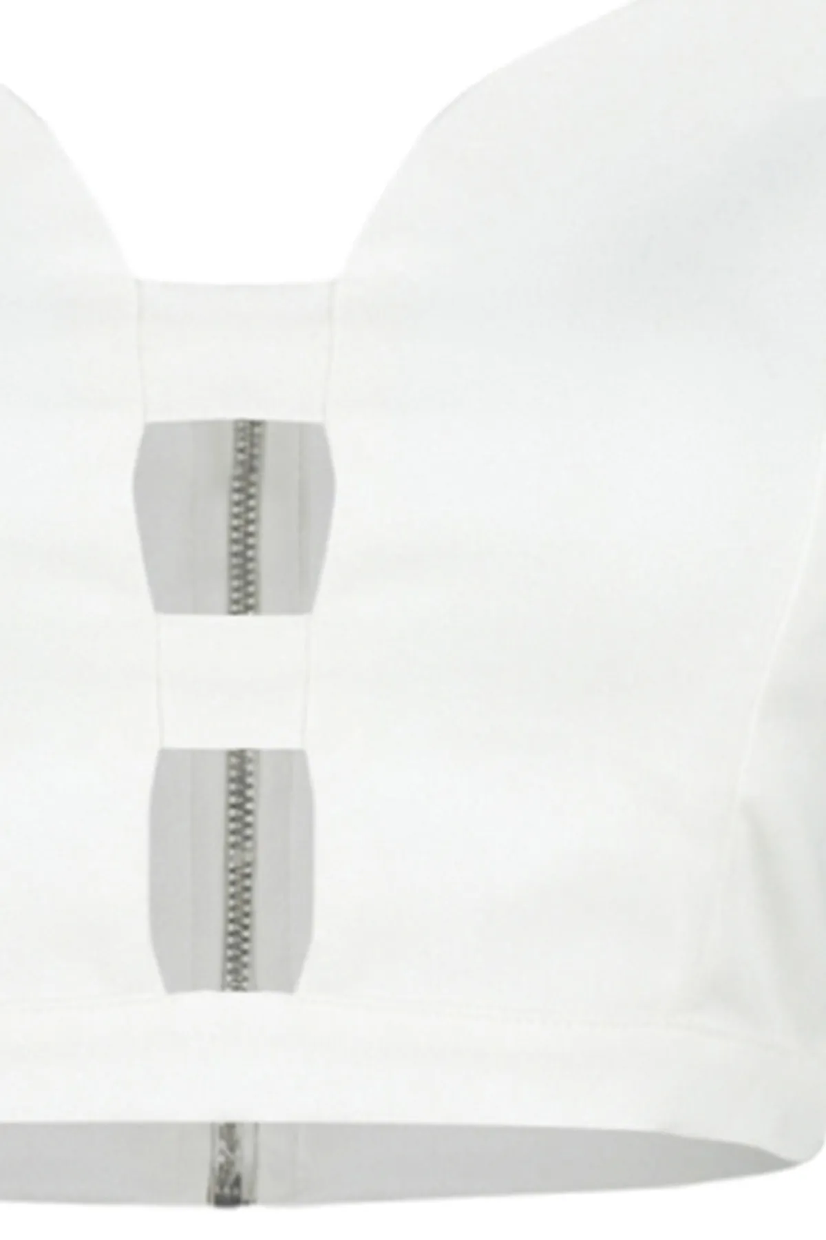 Trendyol Collection  Ecrufarbenes, bauchfreies Bustier mit gewebtem Fenster/Ausschnitt-Detail TPRSS23BS00078
