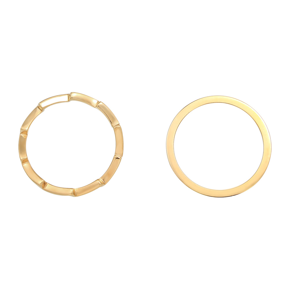 Elli Elli Bague Géo Look Basic Trend Blogger Ensemble Bague Femme - (925/1000) Argent Bague