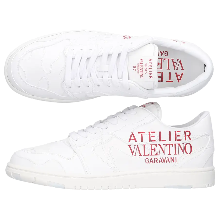 Valentino Garavani - Sneaker low ATELIER 07 CAMOUFLAGE Kalbsleder - weiß