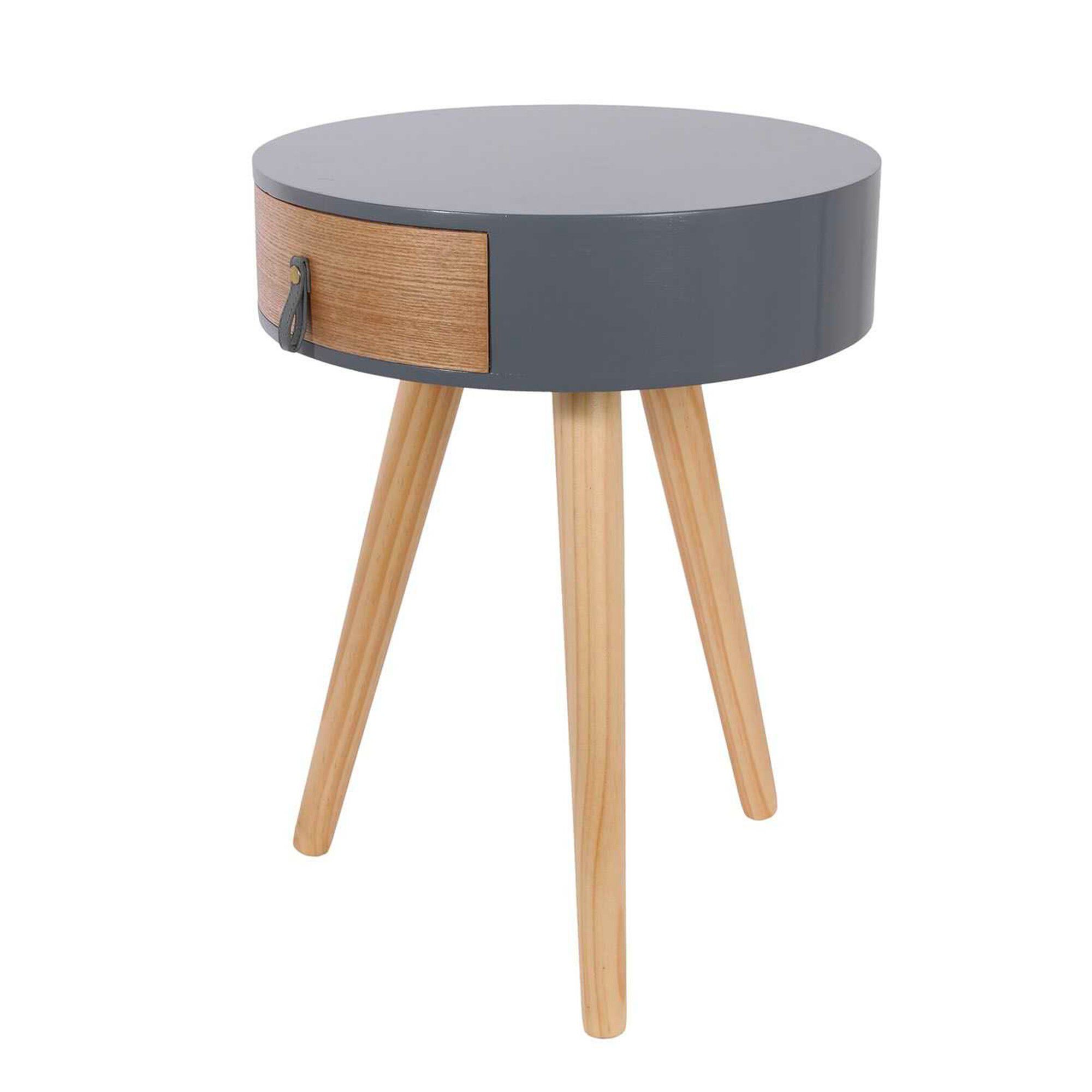 Table de chevet ronde bicolore TIHAME