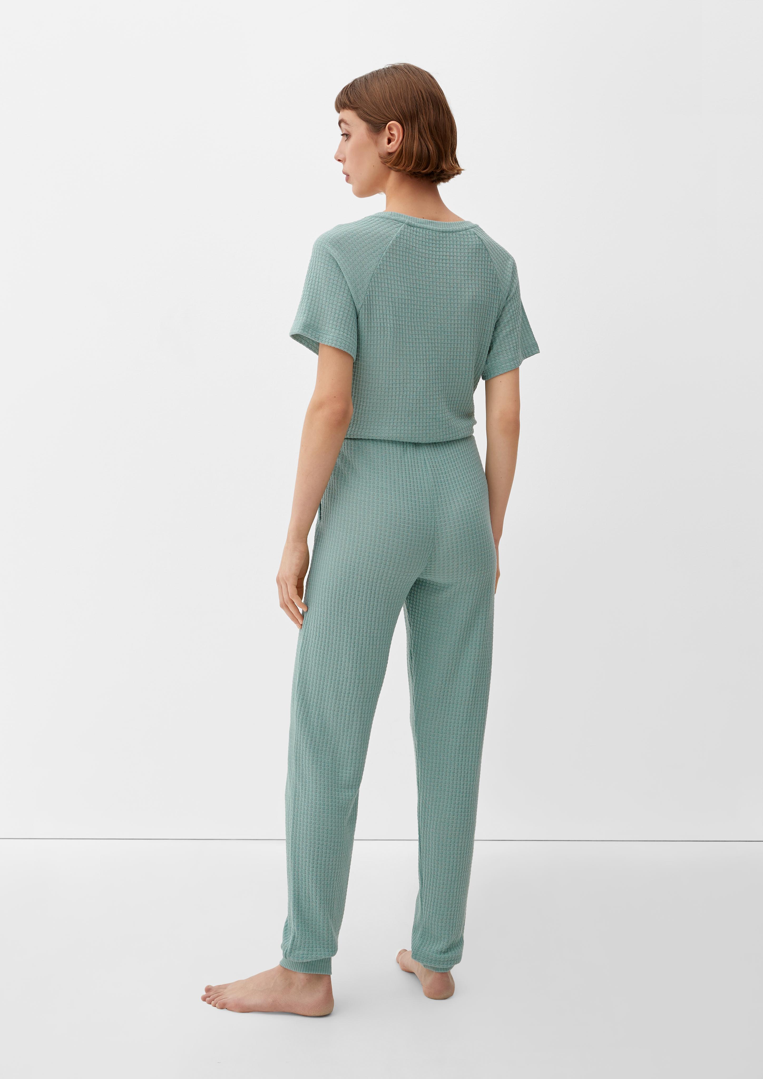Pyjamahose in Waffelpiqué-Struktur  6007848-6200
