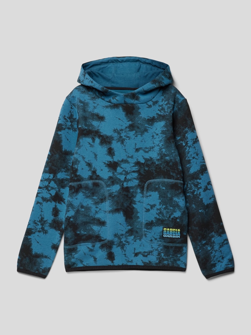 Hoodie mit Allover-Muster in blau