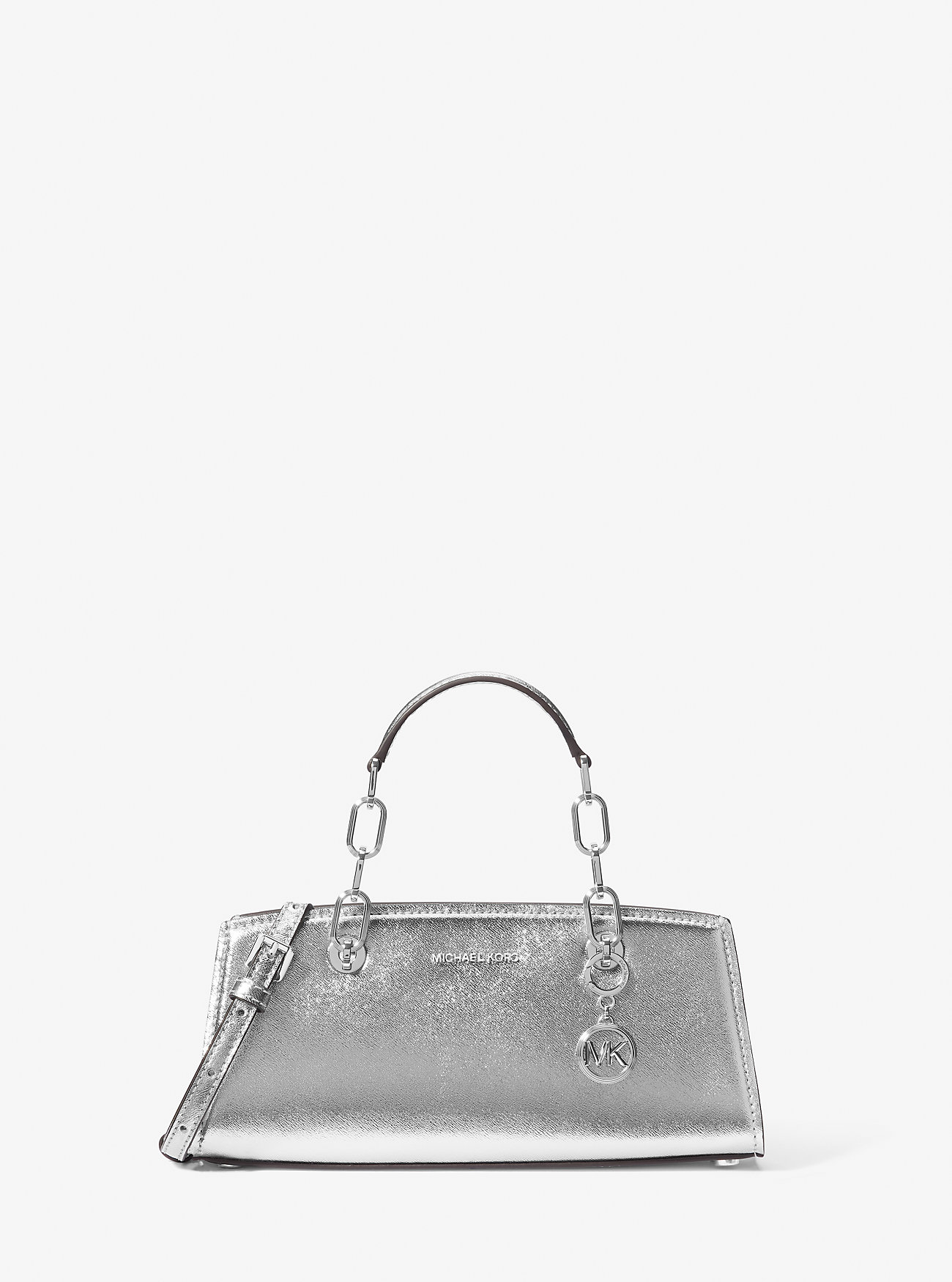 Cynthia Small Leather Satchel - SILVER