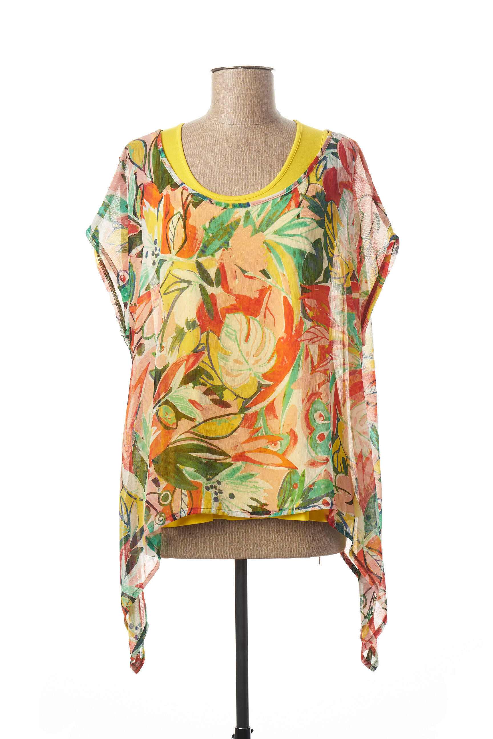 Paul Brial Tuniquemanchecourte Femme couleur jaune
