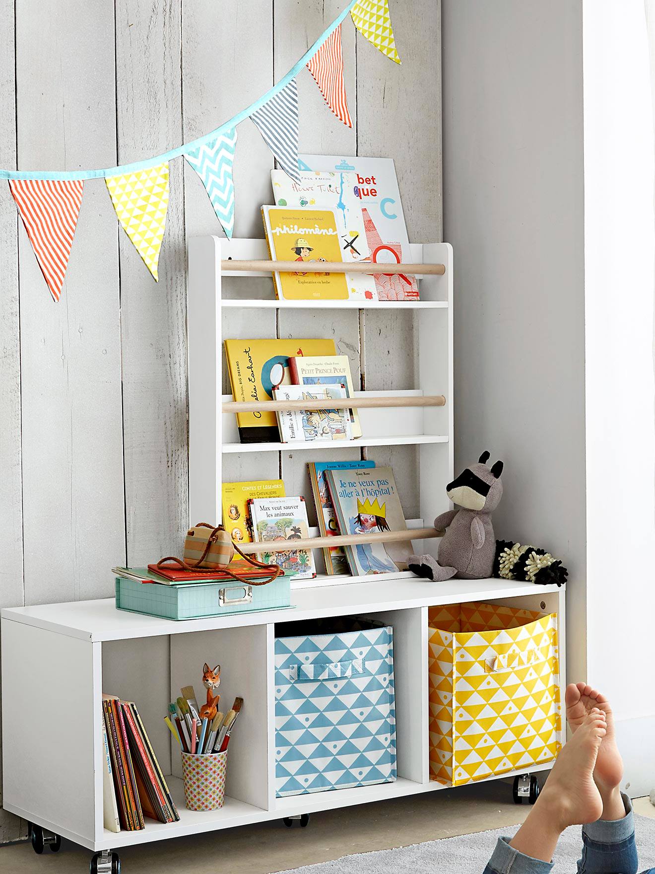 Vertbaudet Kinderzimmer Sideboard mit Rollen - weiß