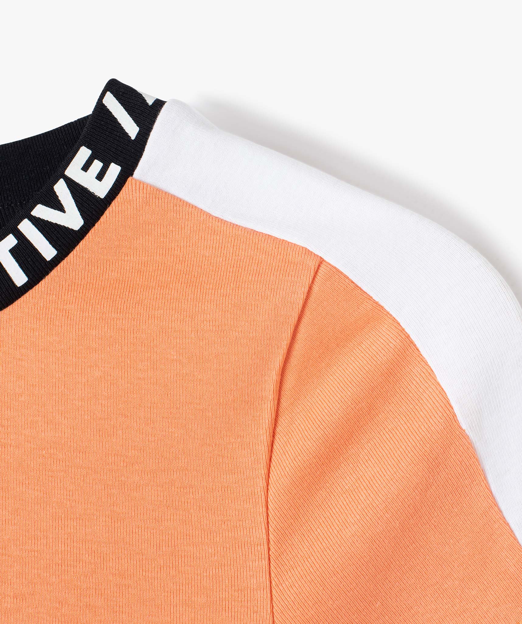 Tee-shirt fille look sport à bandes imprimées orange clair | GEMO