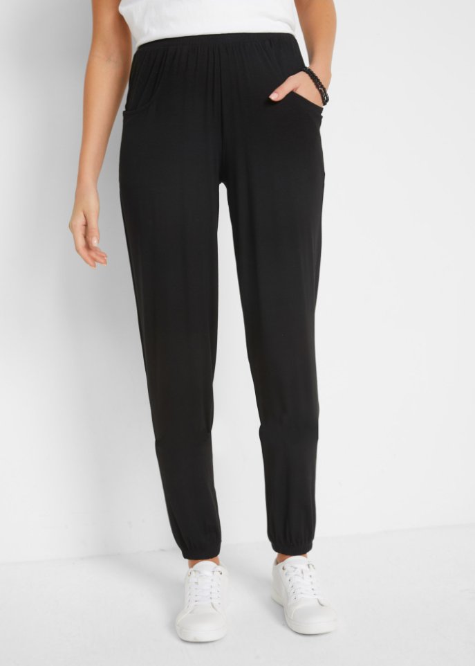 Leichte Jersey-Hose mit Bequembund und Gummizugsaum