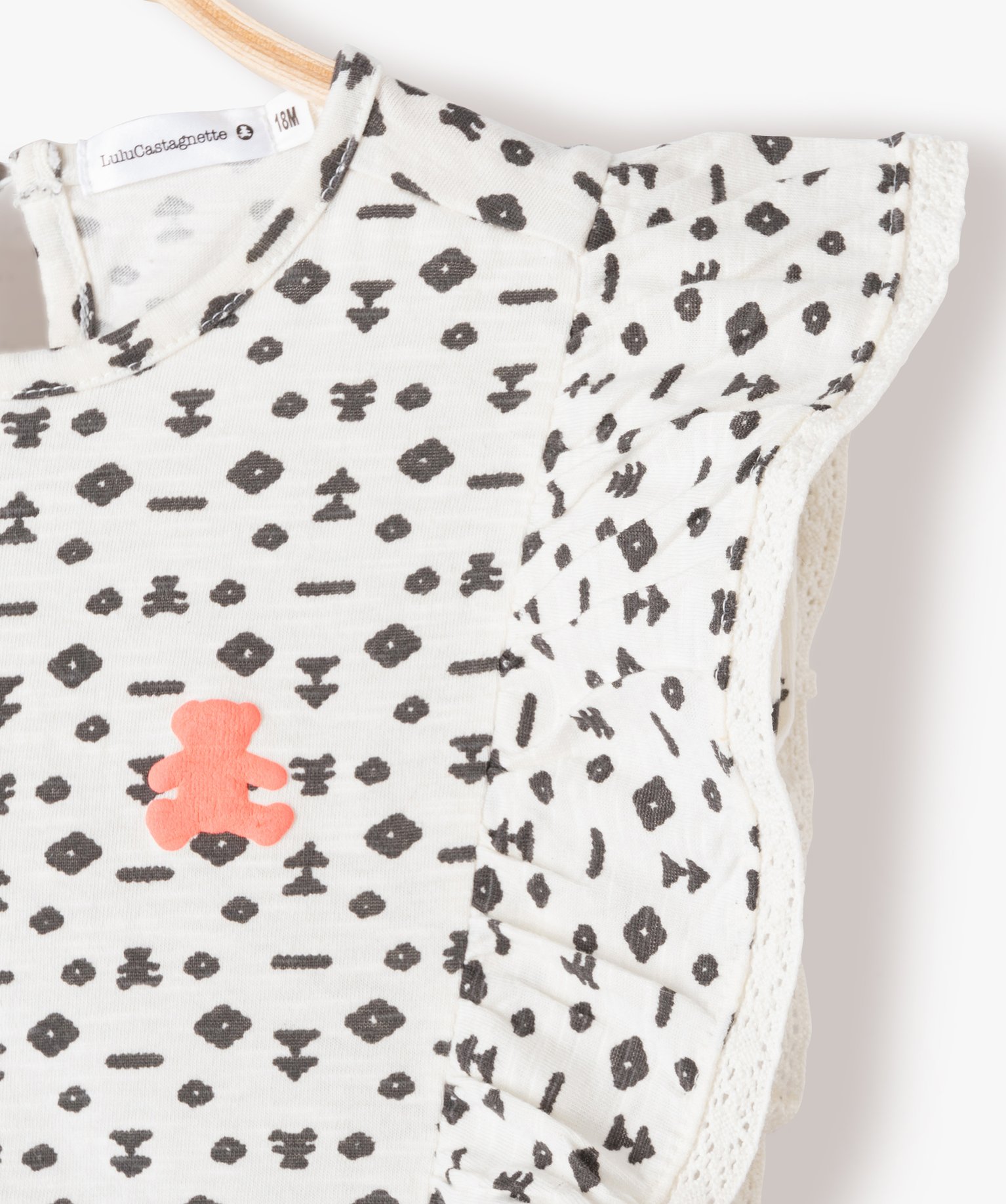 Tee-shirt bébé fille ample à buste volanté - LuluCastagn... ecru | GEMO