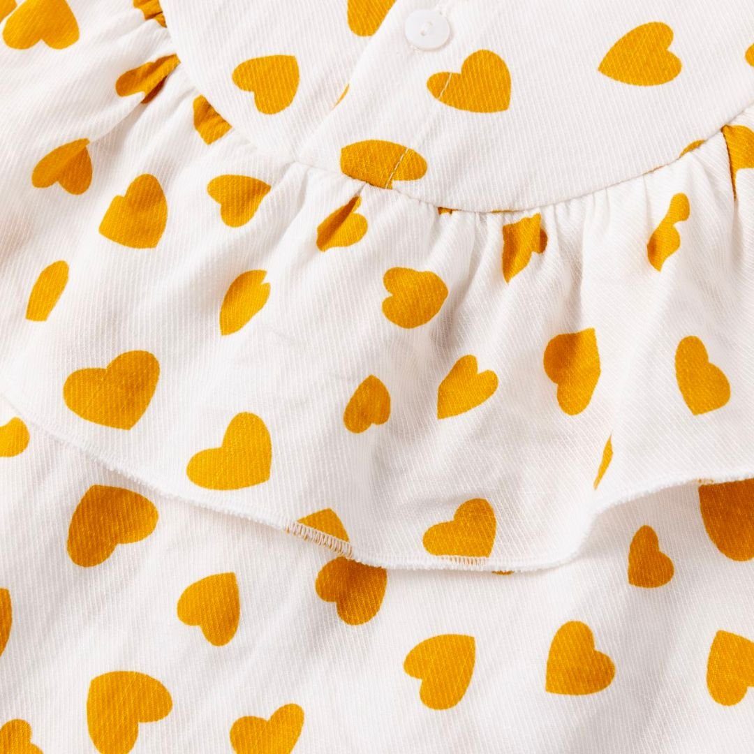 suebidou Klassische Bluse Bluse mit Herzmuster und Rüschen Oberteil für Mädchen Shirt langarm