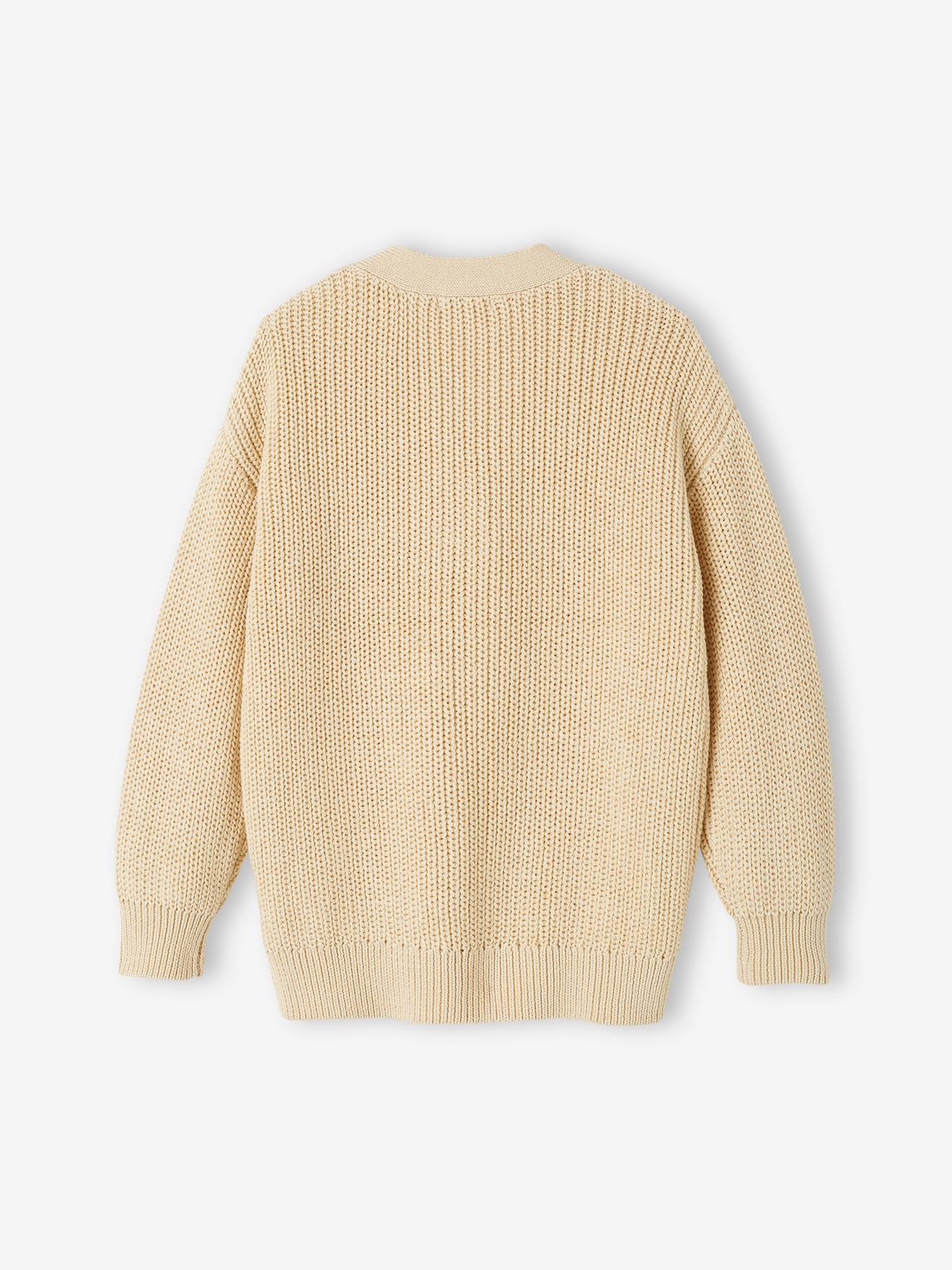 Vertbaudet Langer Mädchen Cardigan Oeko-Tex - vanille