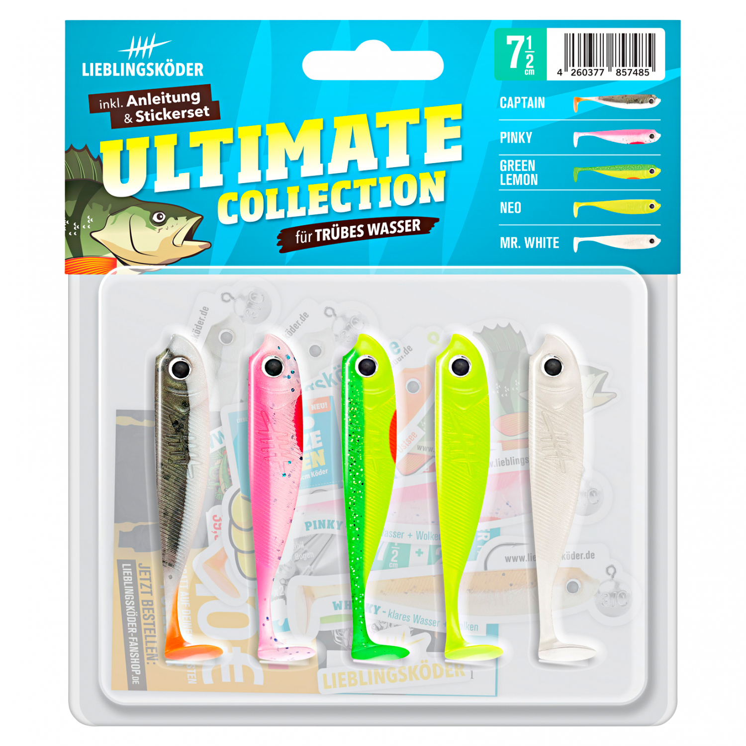 Lieblingsköder Gummifisch Barschköder (6 cm, Ultimate Collection trübes Wasser)