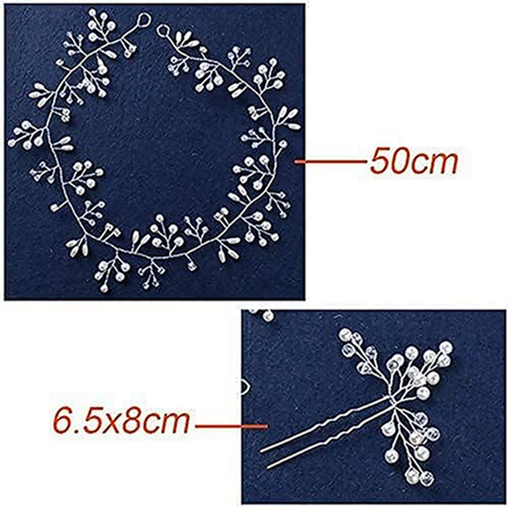 Ronner UG Haarband Haarschmuck Hochzeit Stirnband Kristall Haar Rattan Vintage Damen 50cm, Geeignet für verschiedene Anlässe, 1-tlg., Haarmanagement, Einfach zu verwenden