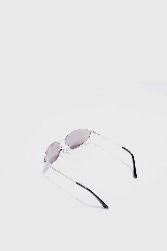 Metall-Sonnenbrille mit silbernen Gläsern
