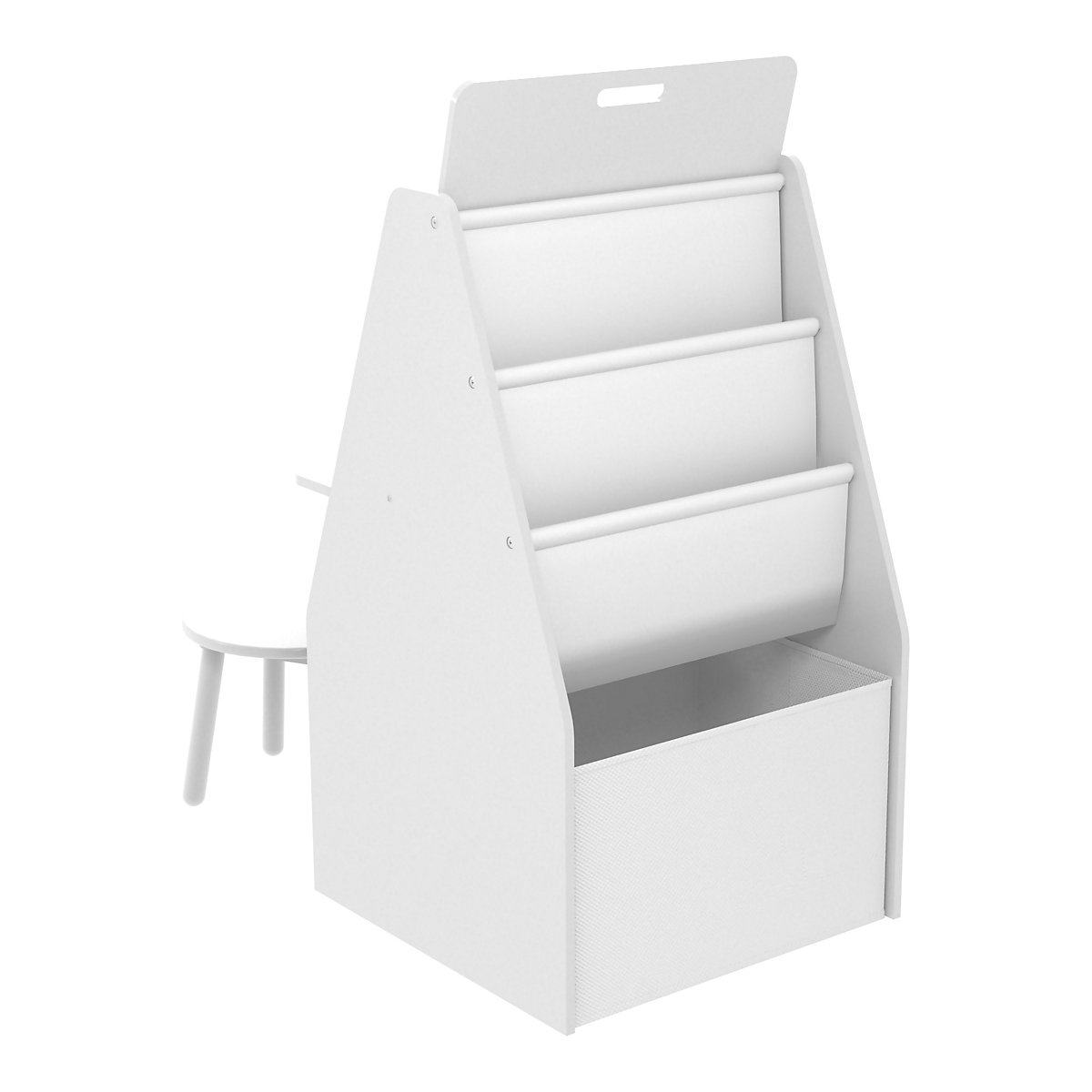 Kindertisch mit Maltafel Ferrol Kinderarbeitstisch mit Hocker 88x51x49 cm Weiß
