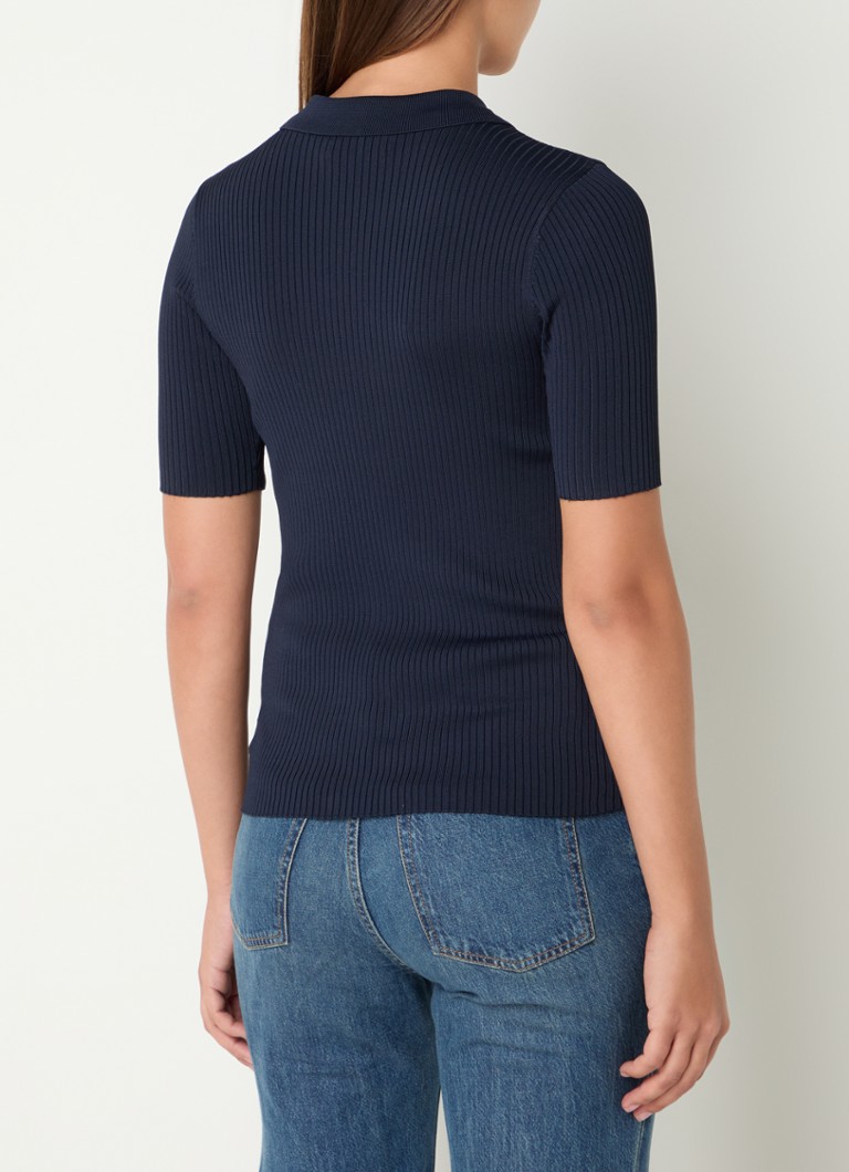 Ralph Lauren Rib-knit top with polo collar