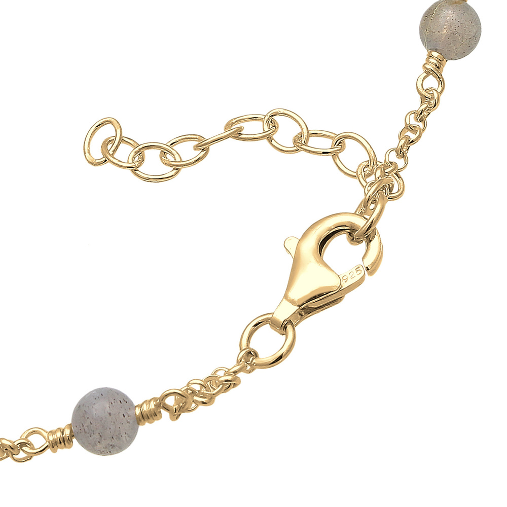Elli Elli Bracelet Labradorit Edelstein Kugeln Sommer 925er Silber Bracelet