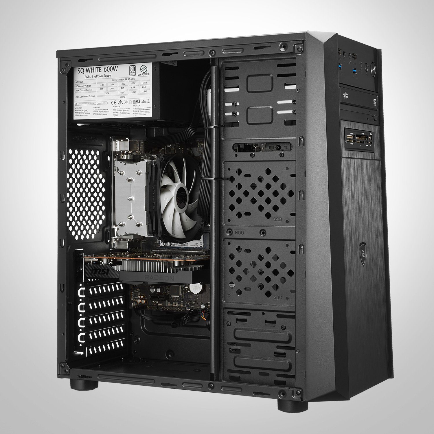 Memory PC Business-PC (AMD Ryzen 5 5600G, Radeon R7, 16 GB RAM, 2000 GB HDD, 240 GB SSD, Luftkühlung)