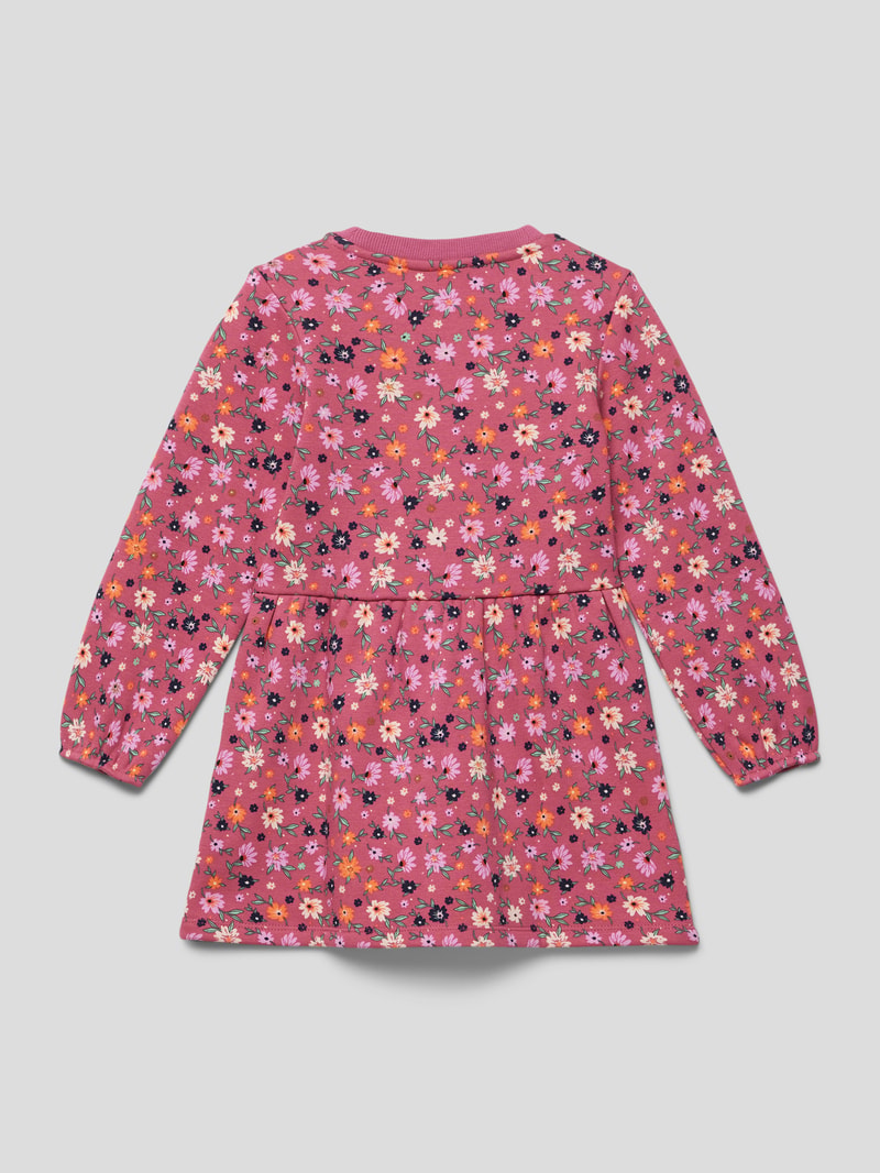 Kleid mit floralem Muster in fuchsia