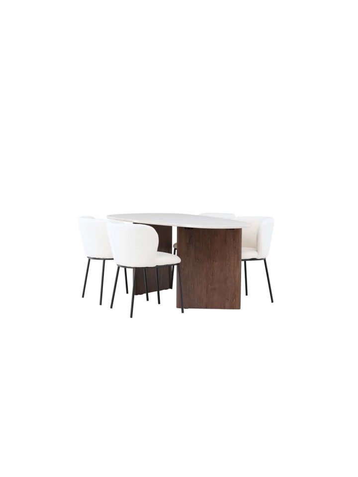 ebuy24 Essgruppe Grönvik 8 (5-teilig) Offwhite 90 x 180 cm günstig kaufen onesize