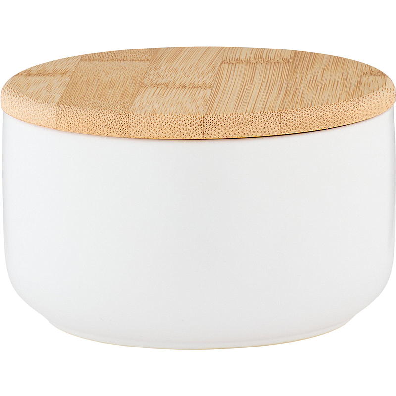 Cuisine Keramikkbolle ø 12 cm m/bambuslokk hvit