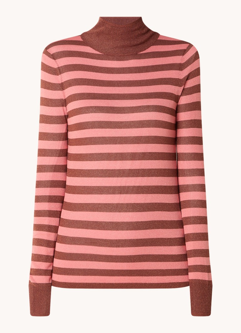 LKBennett Allie long-sleeved shirt with turtleneck and stripe print