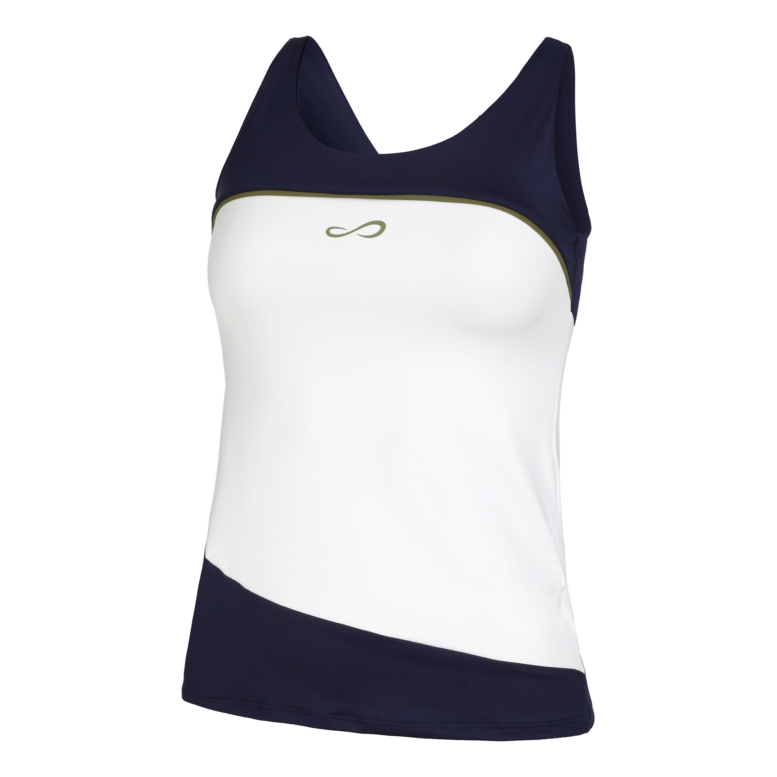 Curve Tank-Top Damen - Weiß, Dunkelblau
