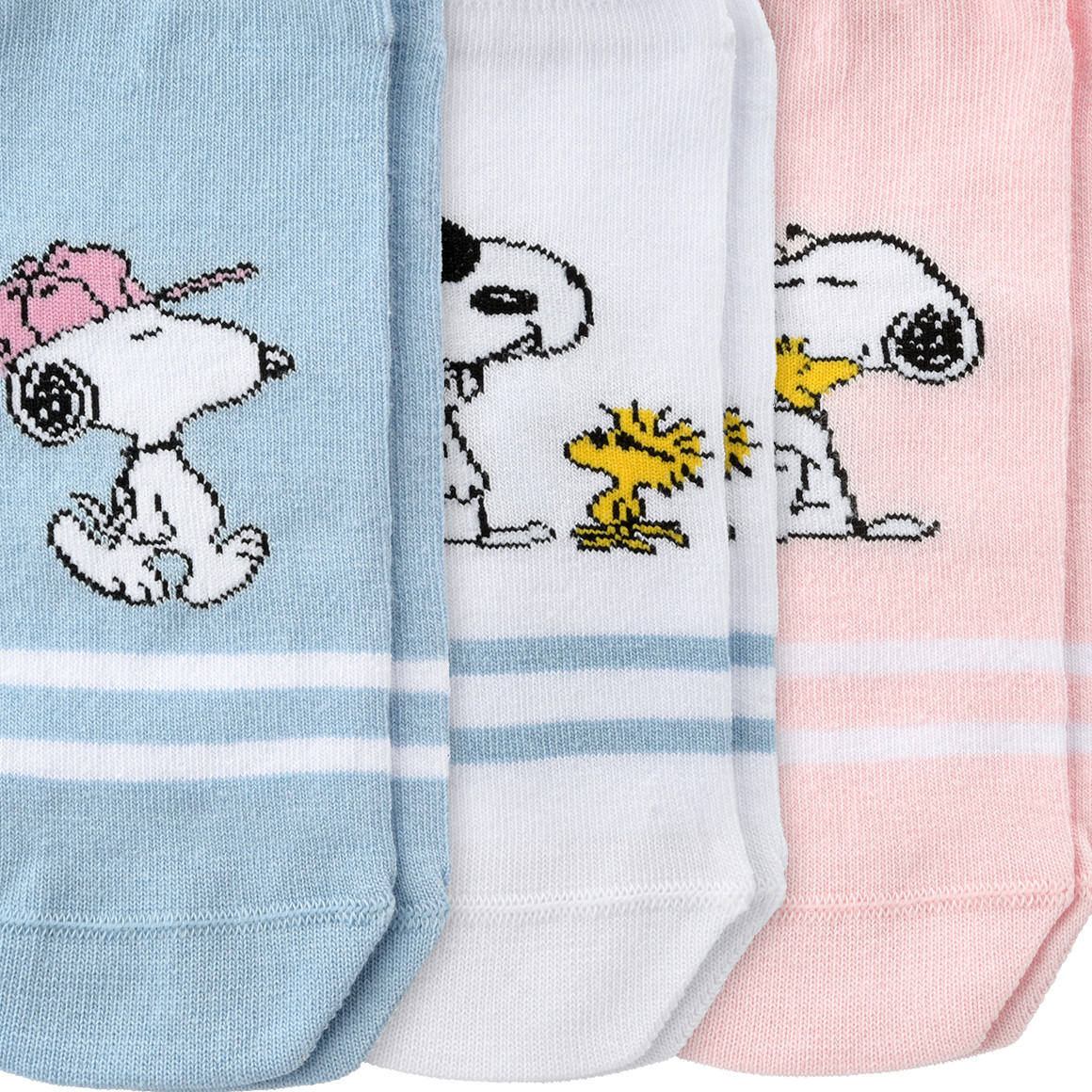 3 Paar Peanuts Sneaker-Socken im Set