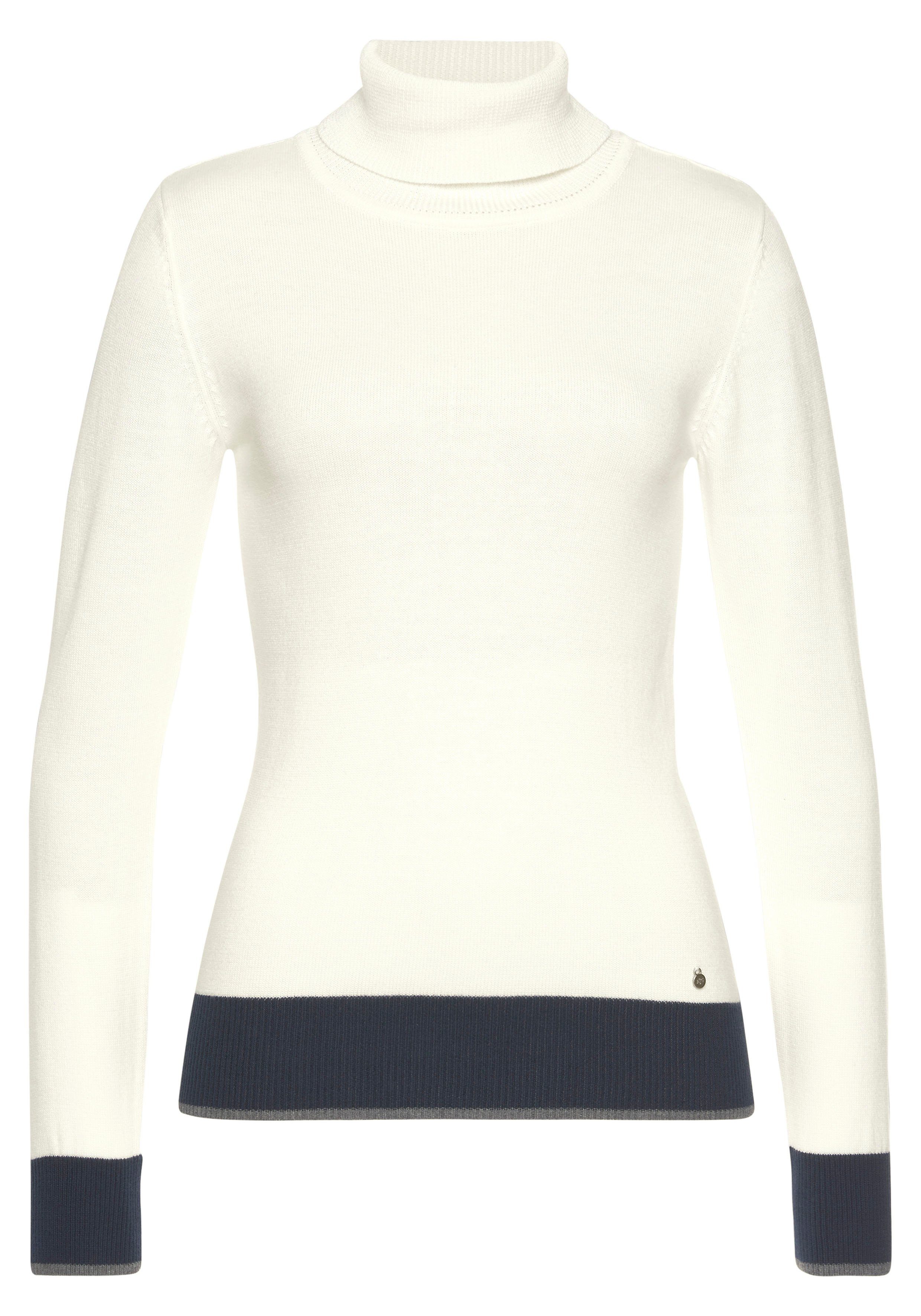 AJC Rollkragenpullover mit Farbkontrasten