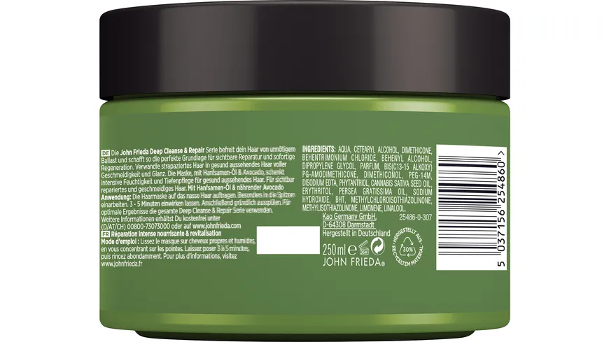 John Frieda Deep Cleanse & Repair Masque 250ml 250 ml