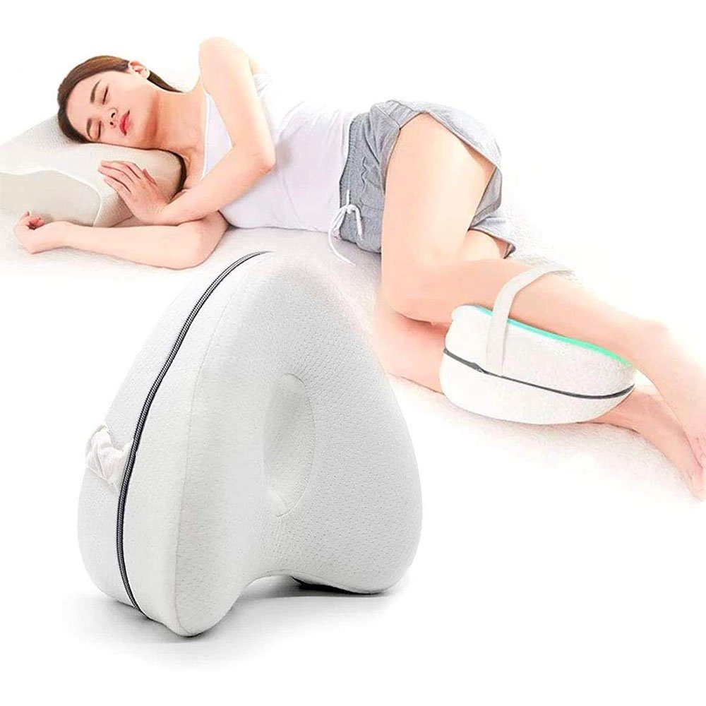 Sarfly Seitenschläferkissen Orthopädisches Kniekissen Leg Pillow Knie-Kissen, für optimale Unterstützung Entlastung, 1-tlg., von Hüft Rücken Knie-Schmerzen Schwangerschaft, Für Seitenschläfer Memory Schaum Seitenschläferkissen