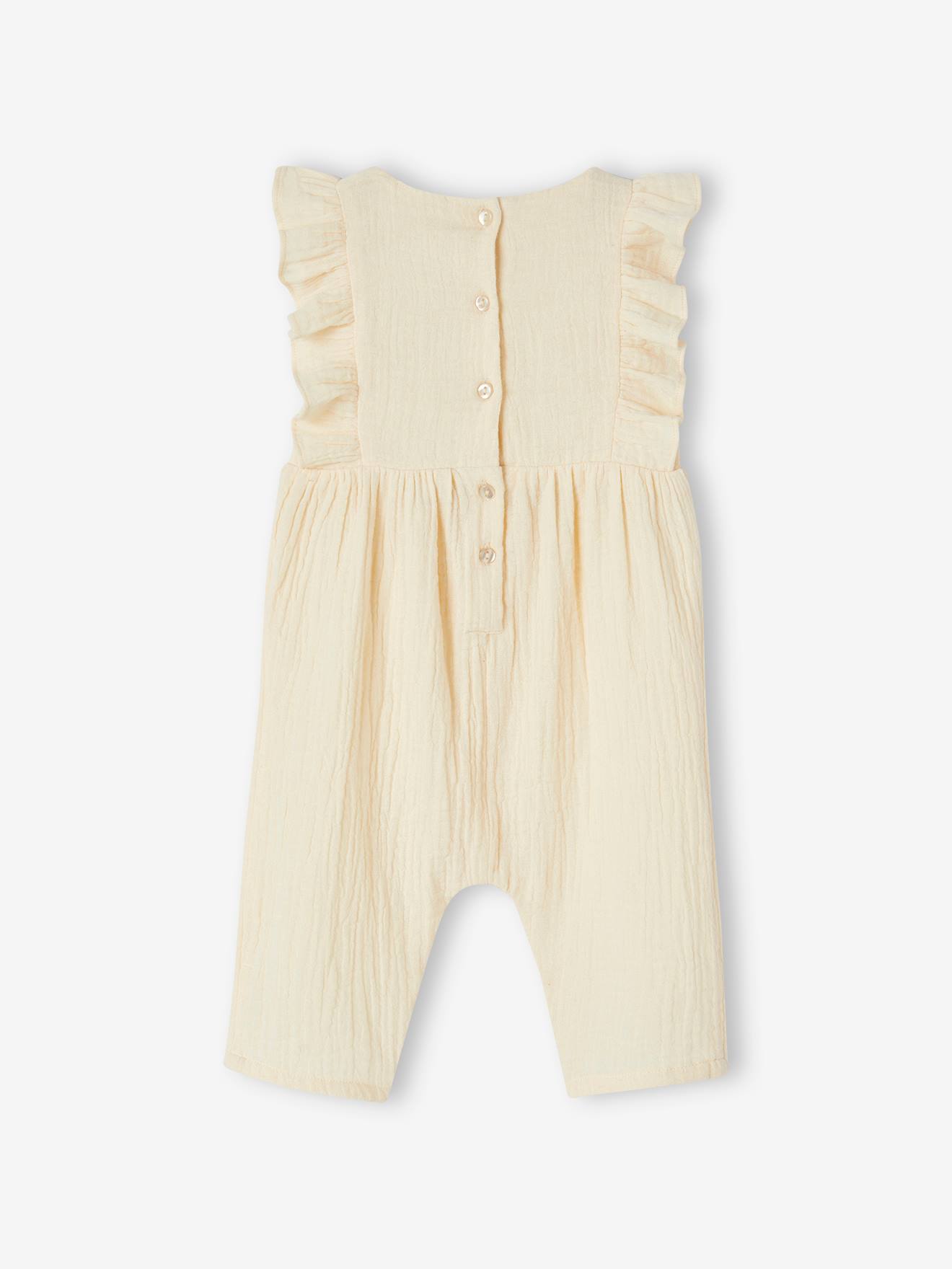 Vertbaudet Baby Overall aus Musselin - wollweiß