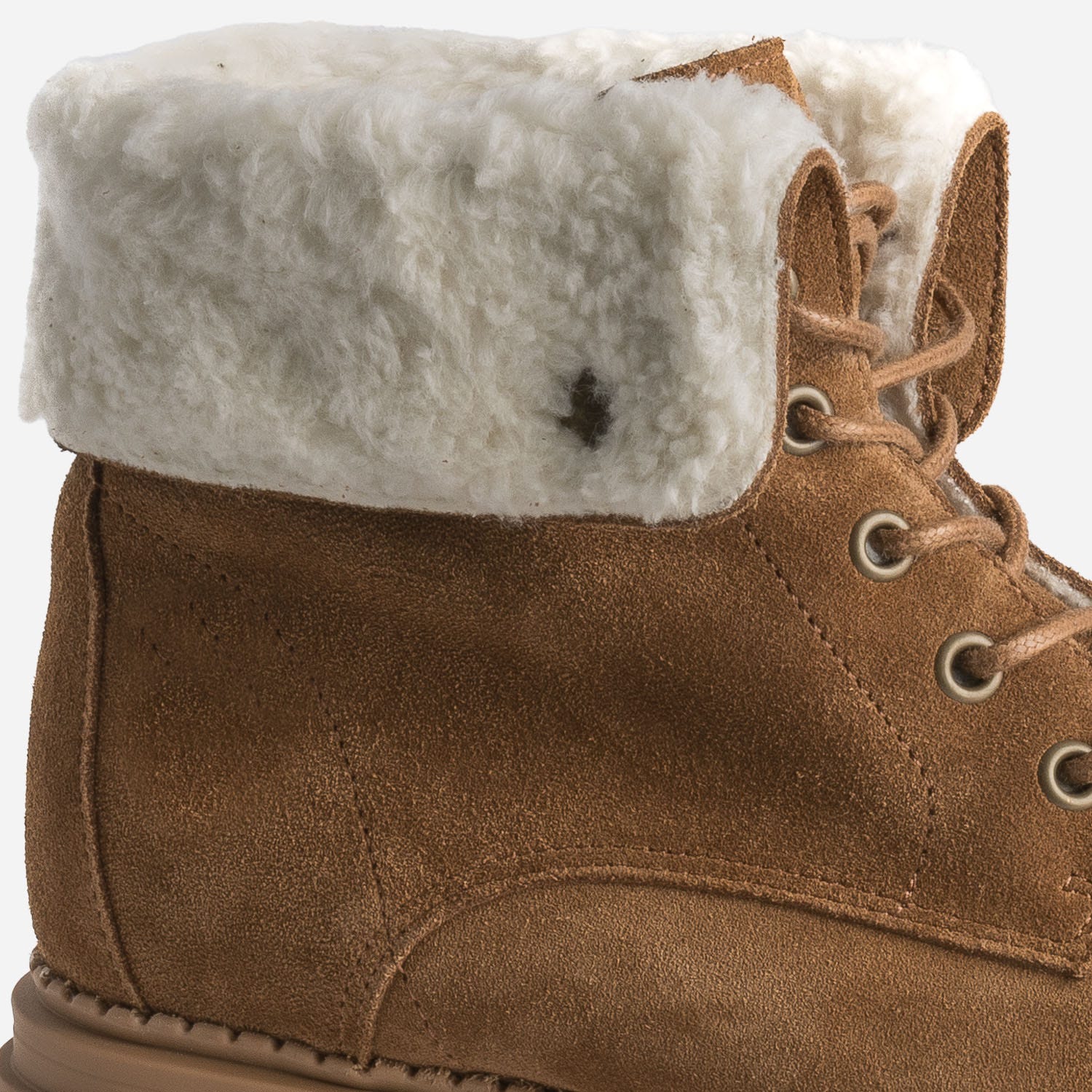 Boots à lacet TEXTO camel en cuir éco-conçu