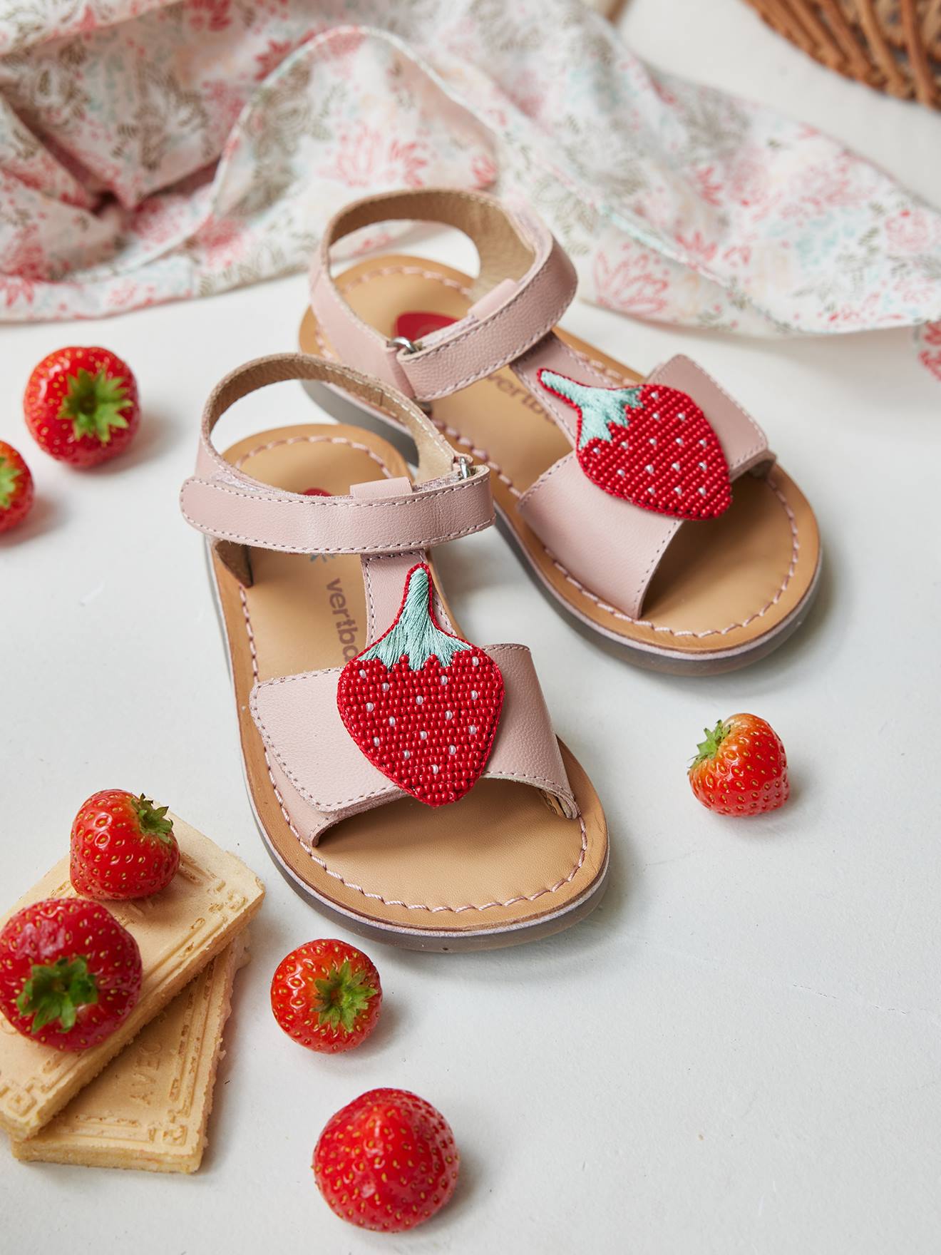 Sandales en cuir fille collection maternelle blanc