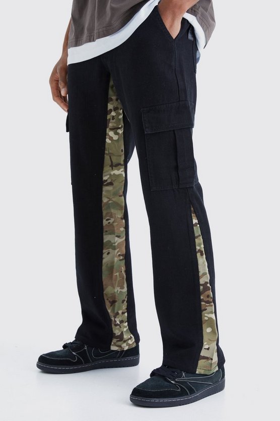 Camouflage Cargo-Hose mit geradem Bein