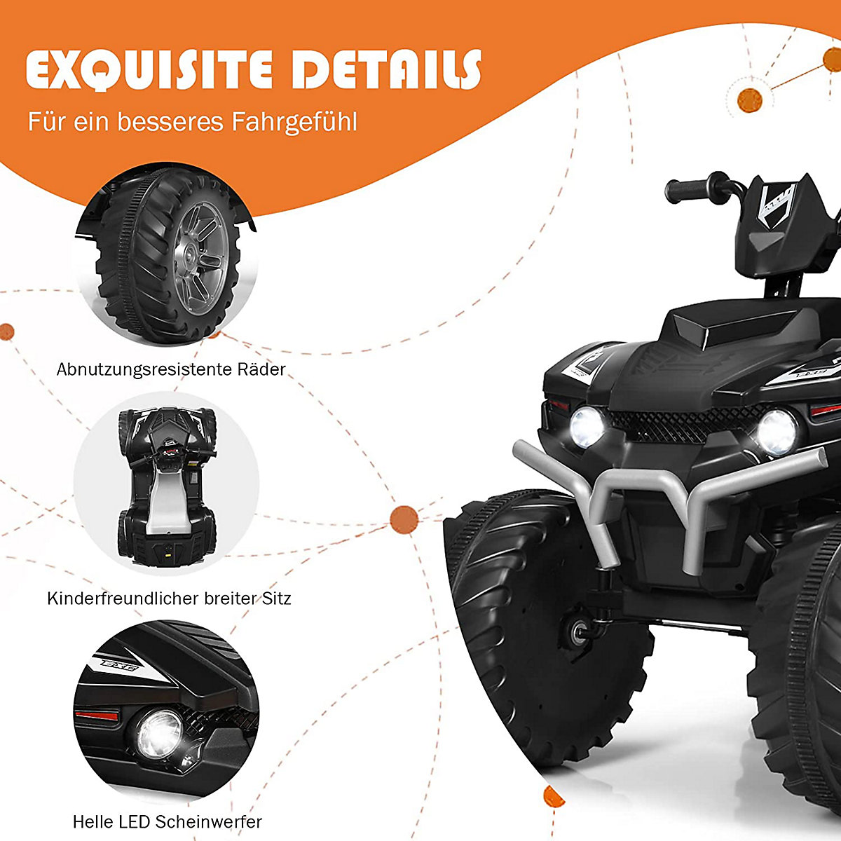 Quad 2,8-5 km/h mit Scheinwerfer