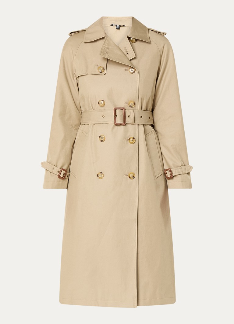 Ralph Lauren double-breasted trench coat with side pockets and belt