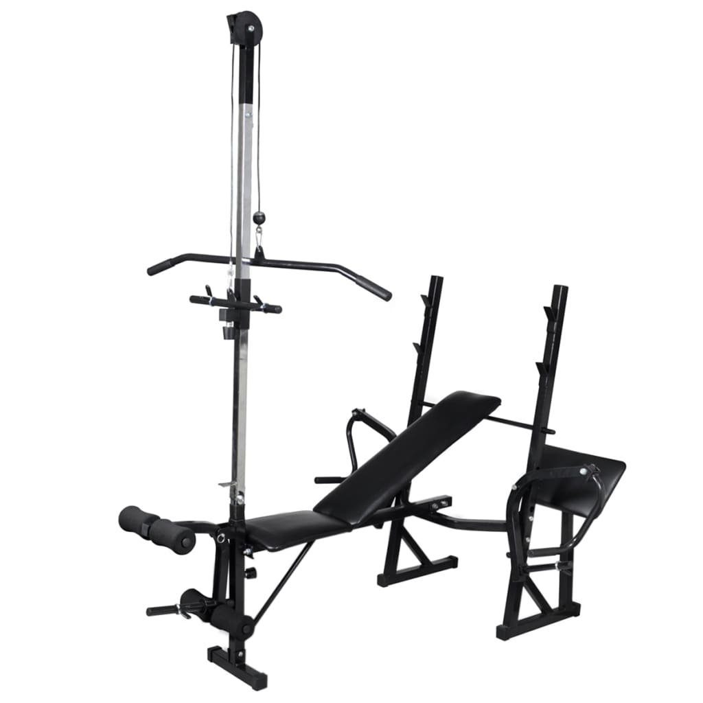 vidaXL Hantelbank Hantelbank mit Ablage, Langhantel und Kurzhantel-Set 30,5 kg