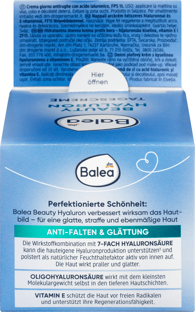 Gesichtscreme Anti Falten Beauty Hyaluron LSF 15, 50 ml