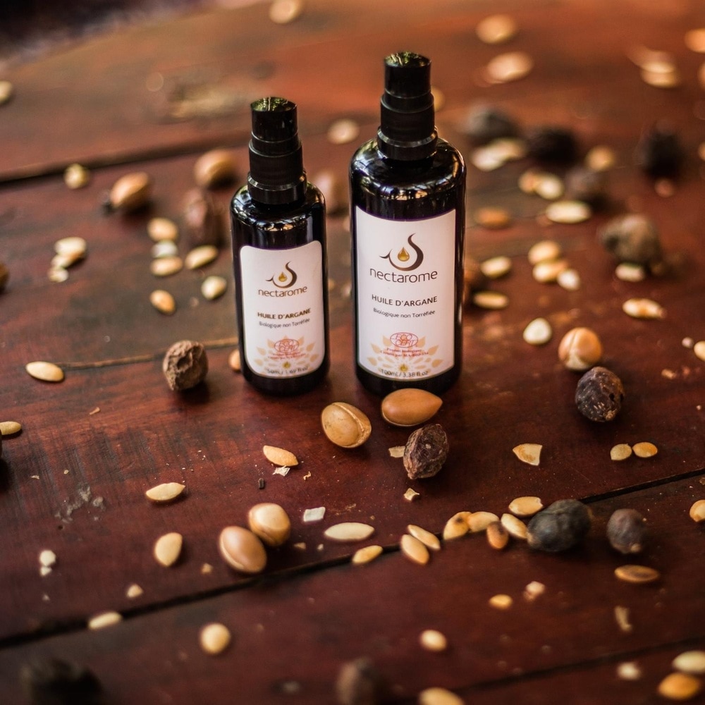 nectarome Huile d'argan bio non torréfiée Soin multi-usages corps, visage et cheveux