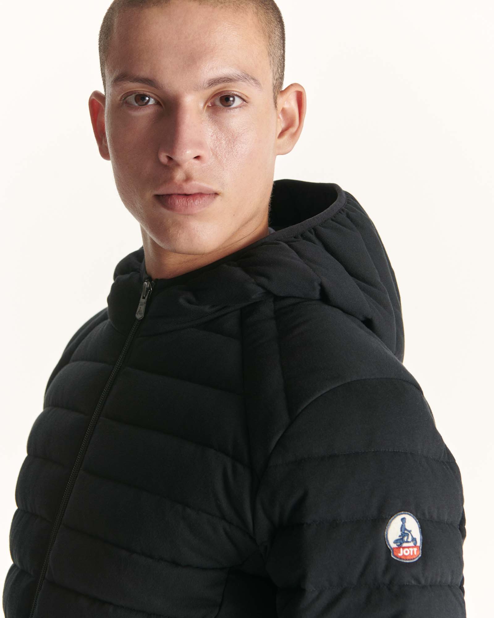 Doudoune jersey à capuche Noir Nico