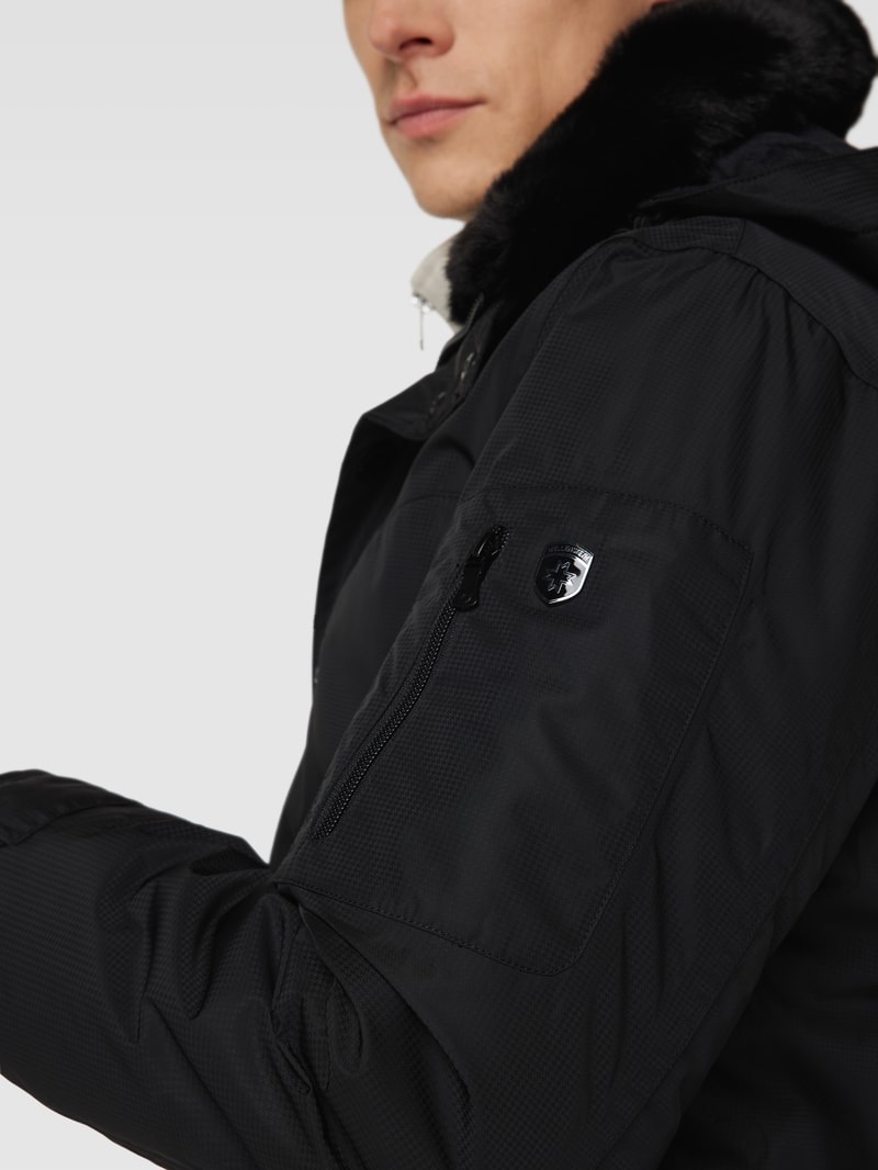 Jacke mit Label-Patch Modell 'PALADIUM' in schwarz
