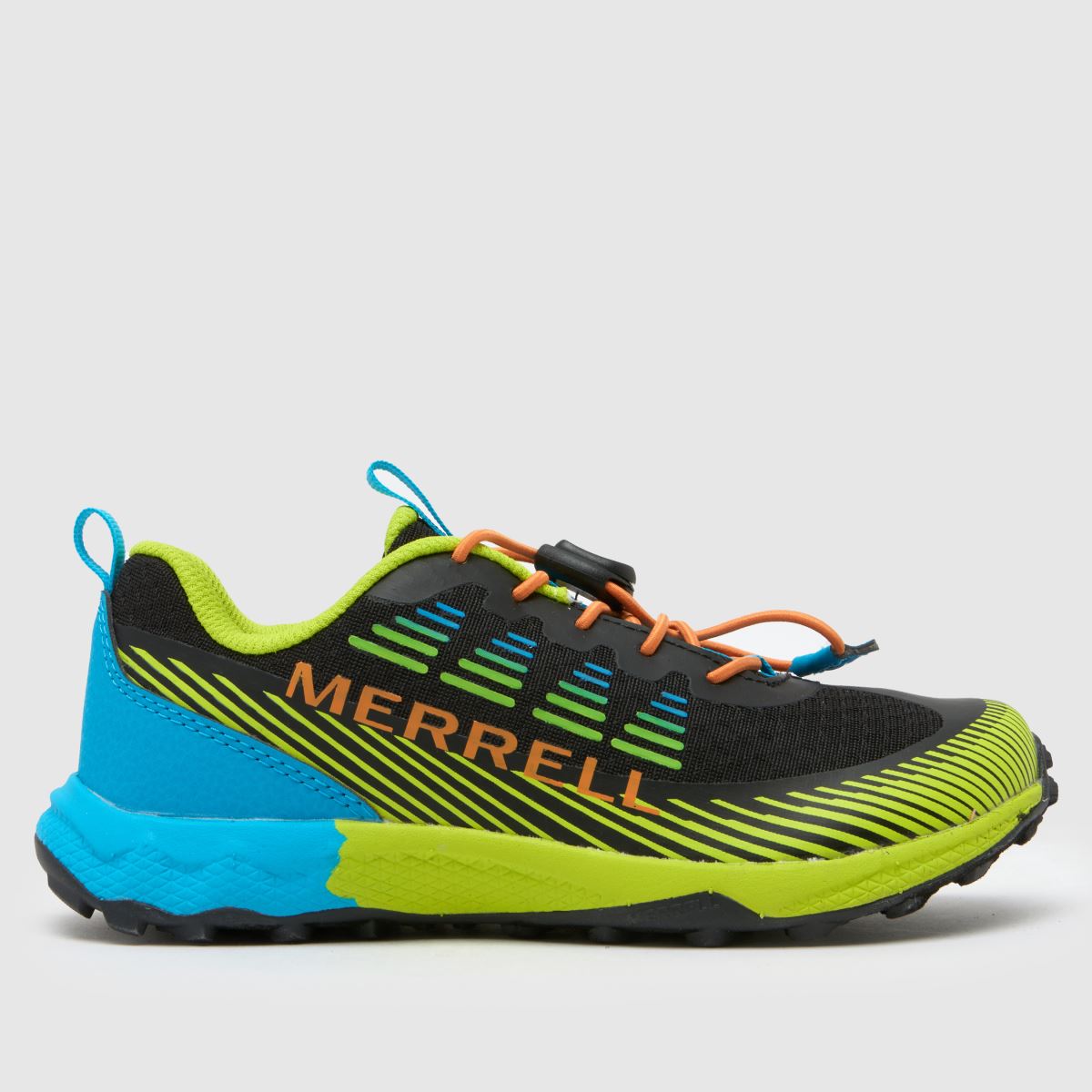 Merrell marinblå och gröna Agility Peak-skor för pojkar och juniorer